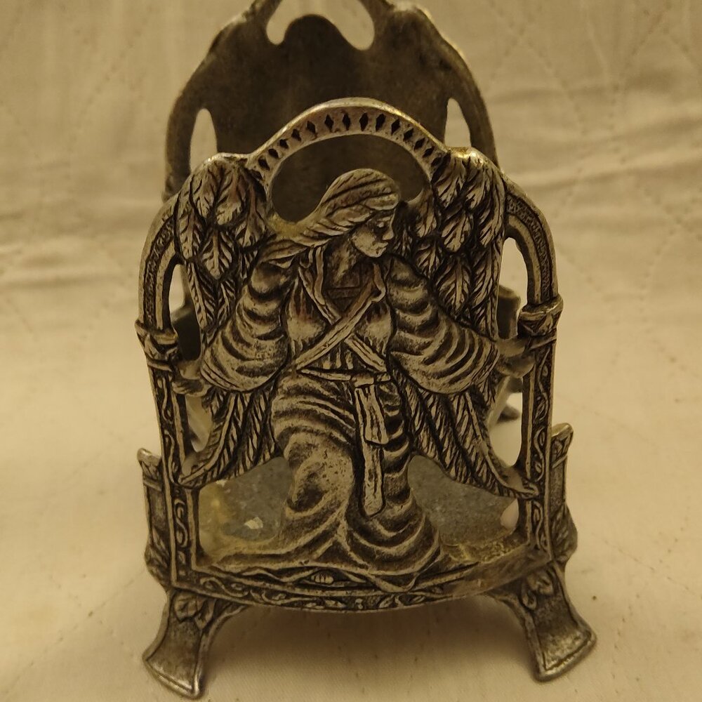 Carson Pewter Angel Footed Candle Jar Holder